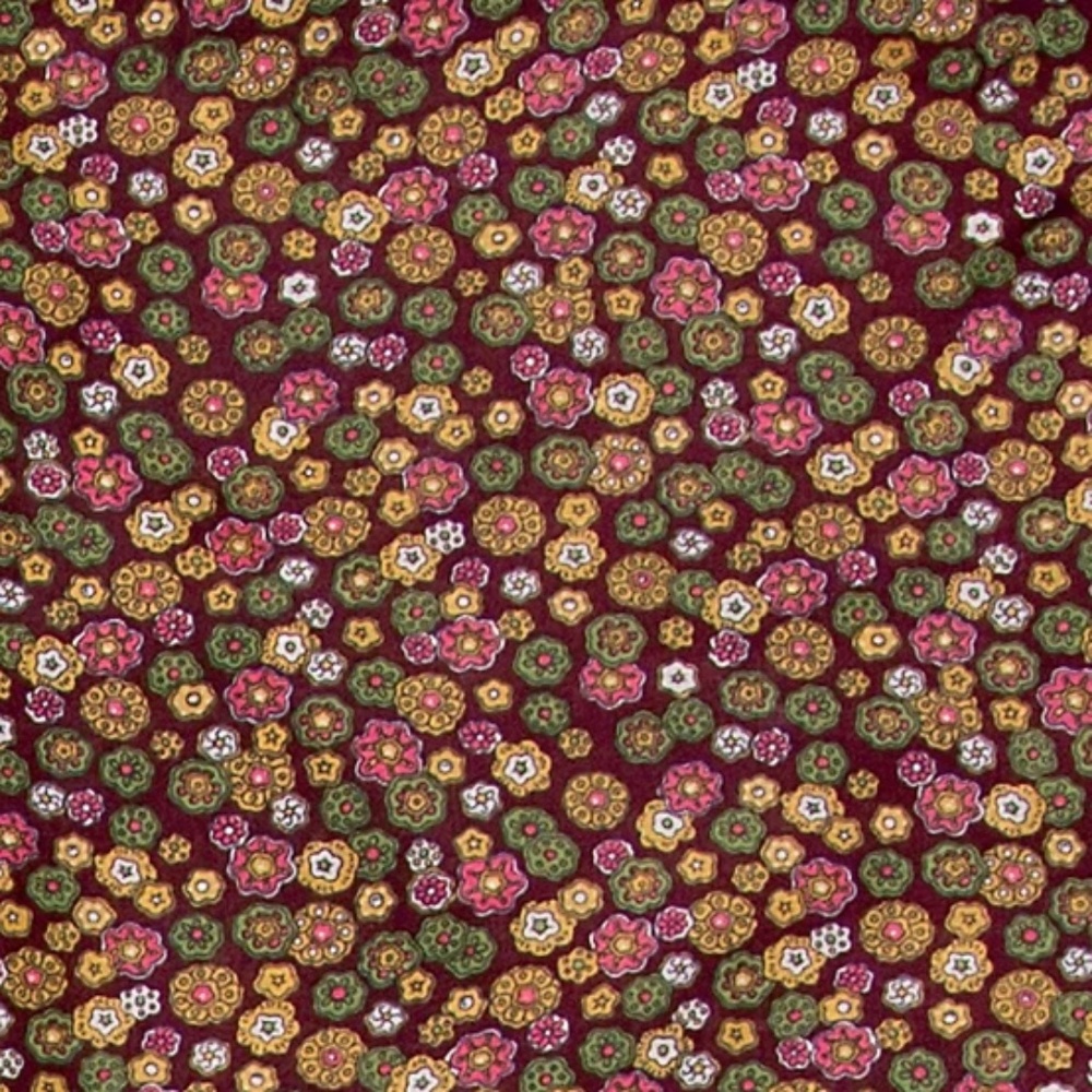 Wyoming Traders Wild Rag Calico Red Flowers Silk Western Scarf - 34.5"